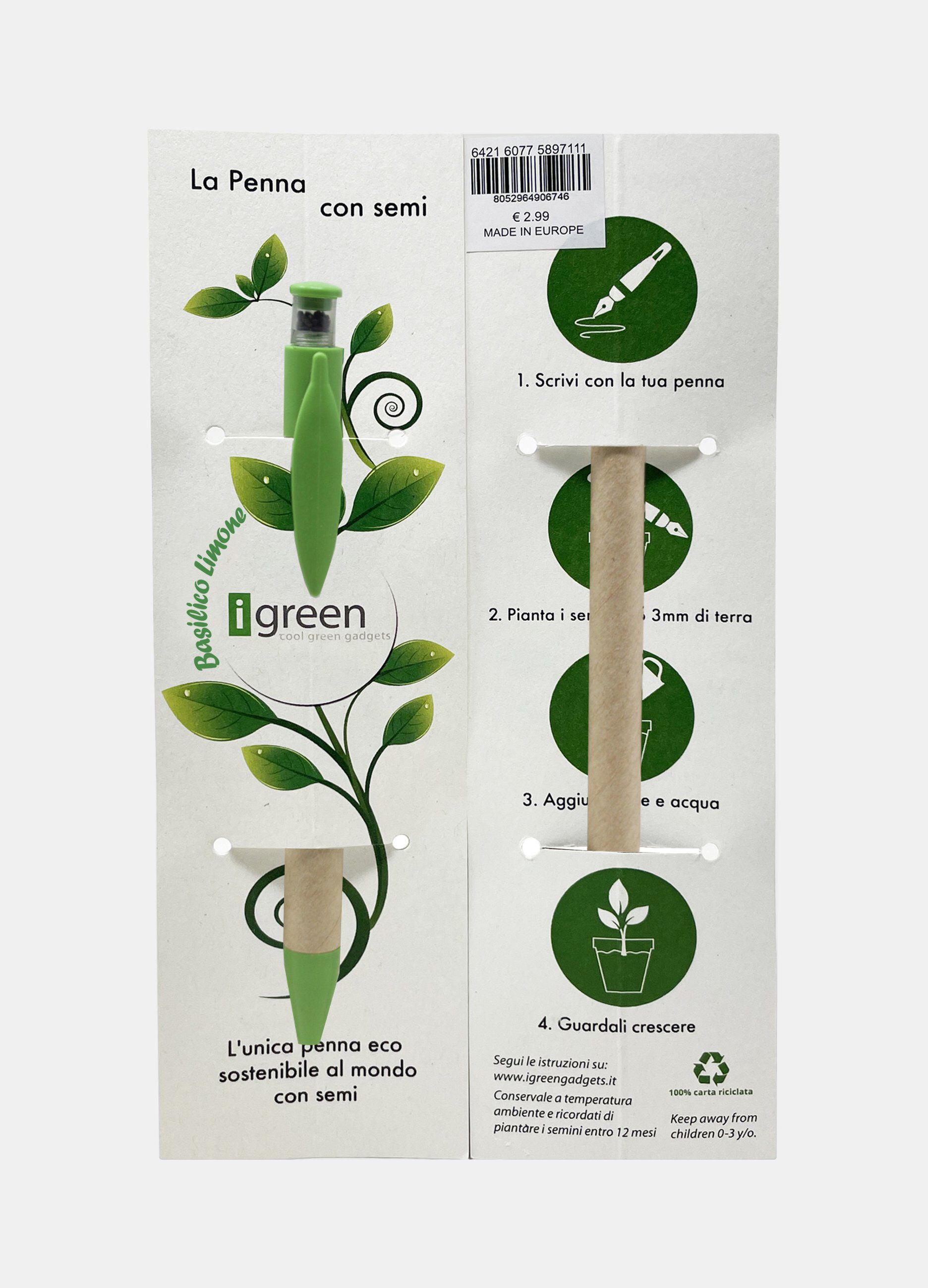 Penna I green ecosostenibile con semi Made in Italy
