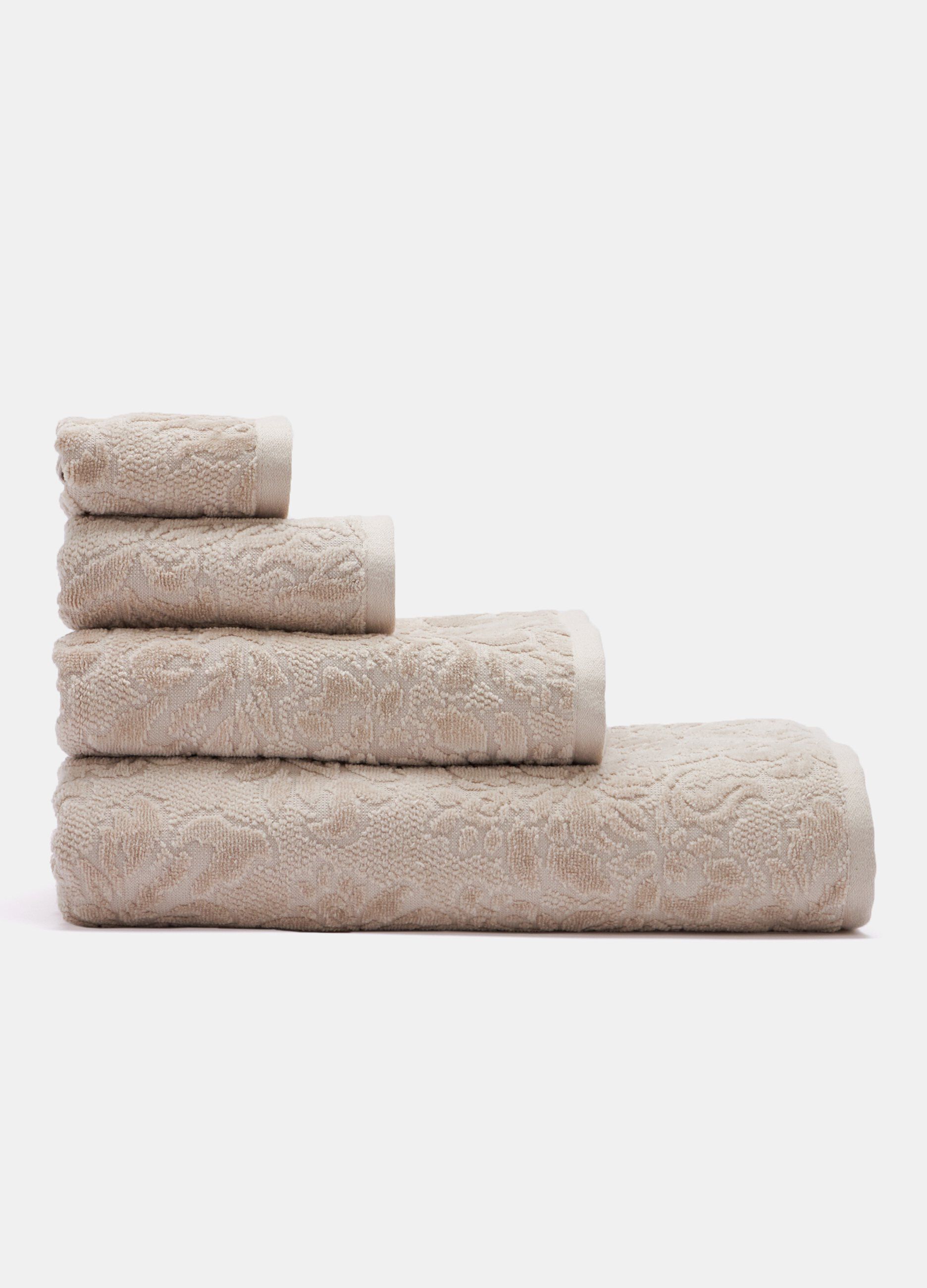 Asciugamano in puro cotone jacquard Made in Portogallo