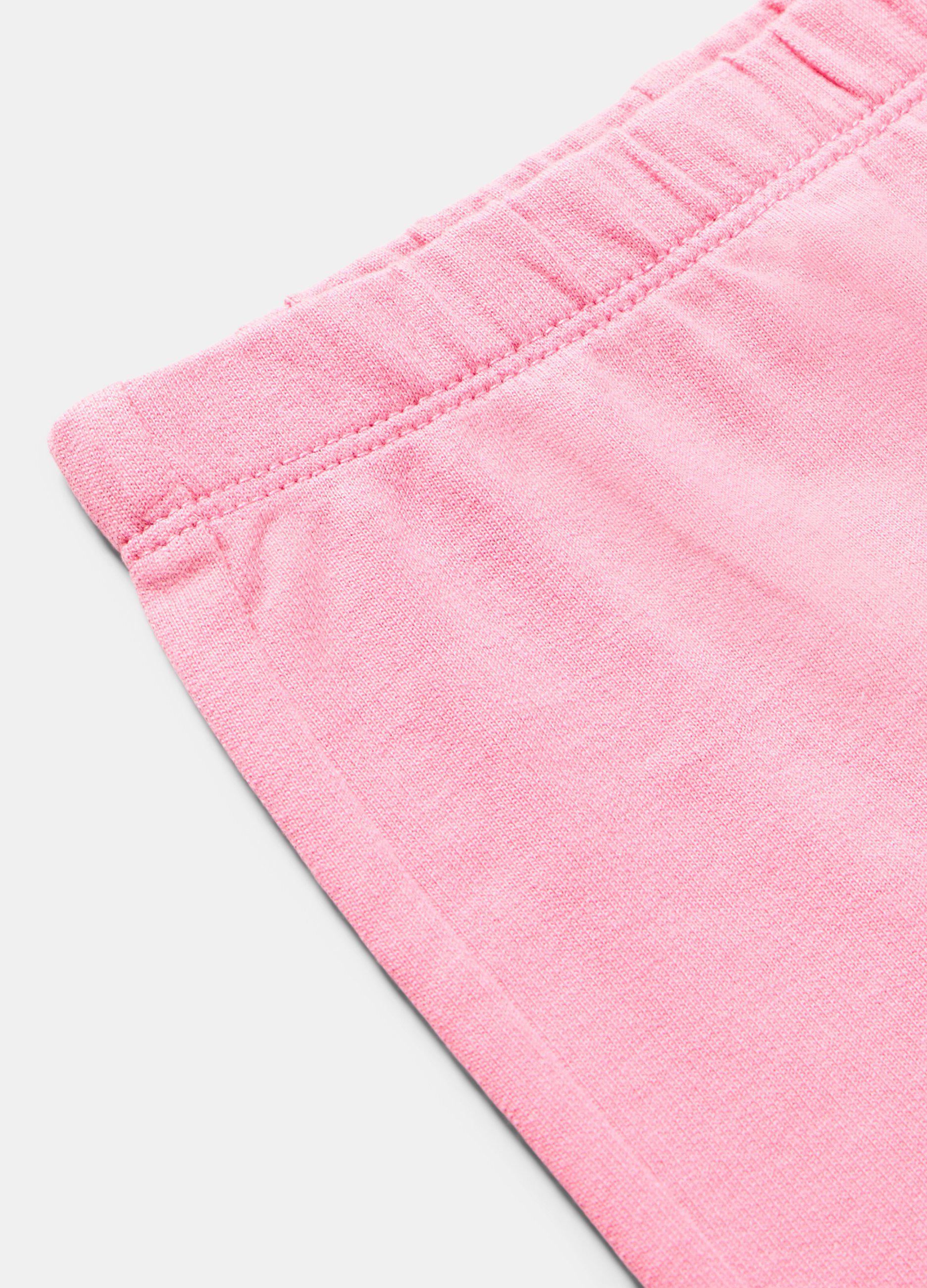Pantaloni in felpa di puro cotone neonata