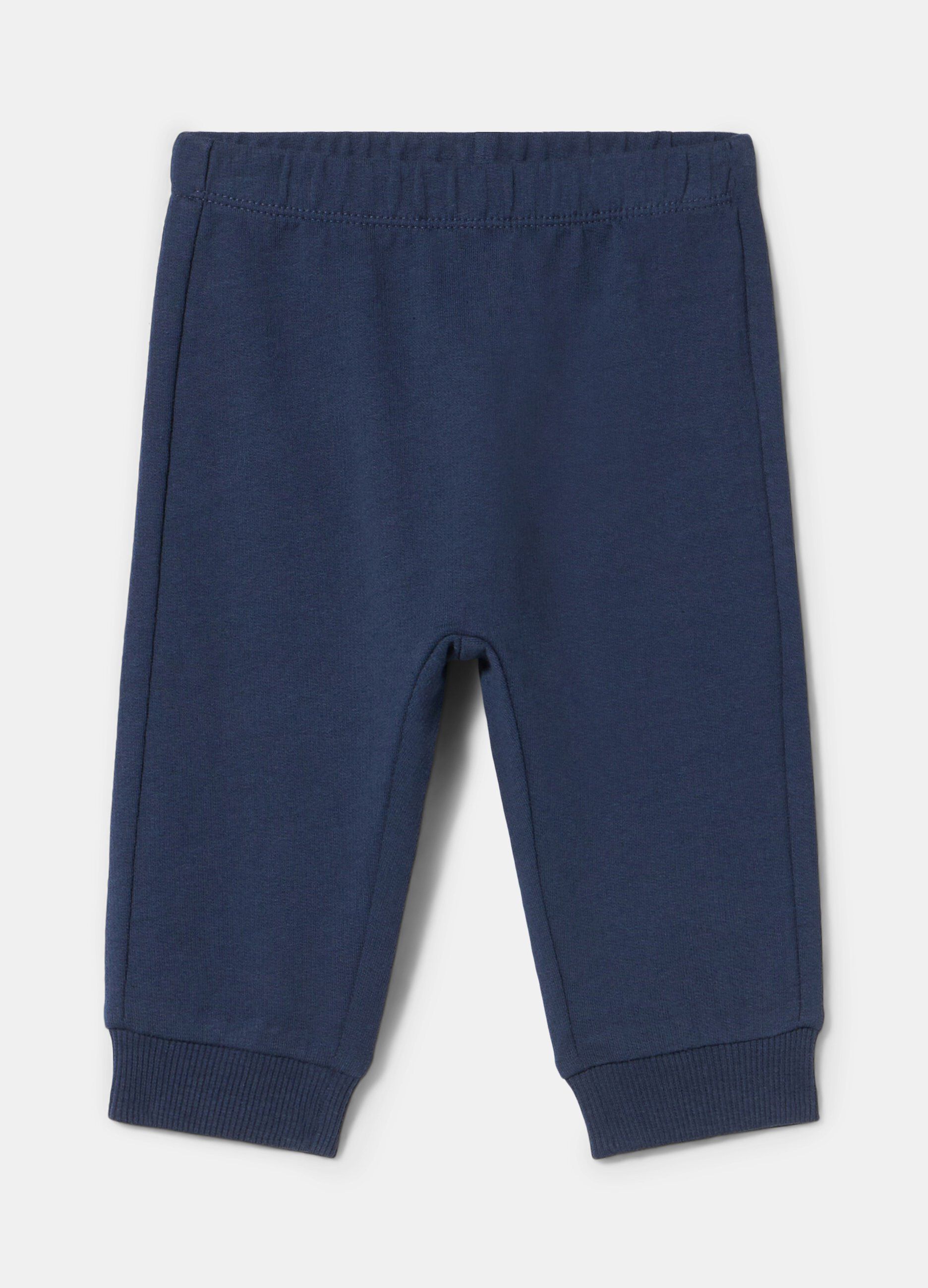 Pantaloni in felpa di puro cotone neonato