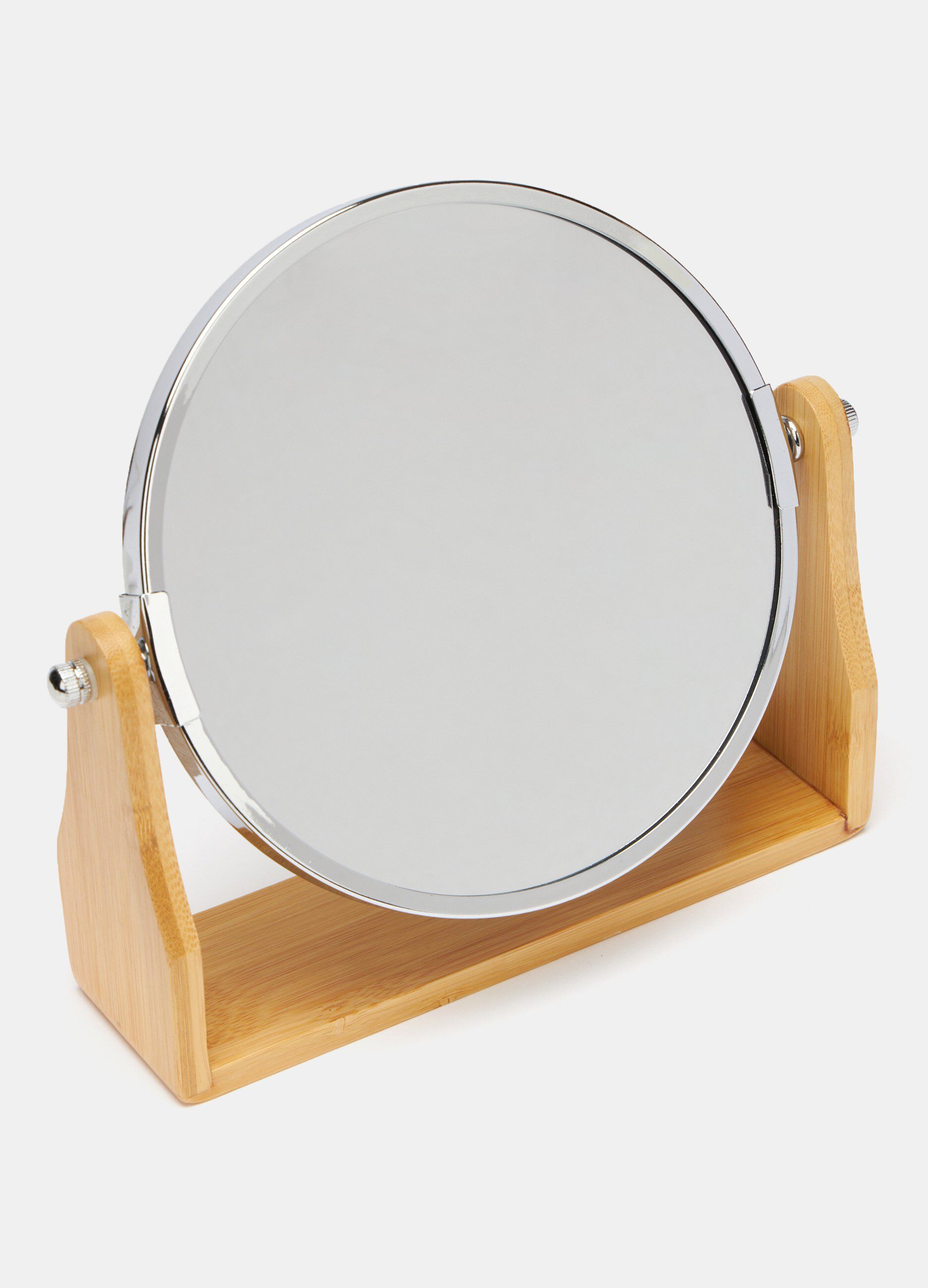 Specchio rotondo con base in bamboo_0